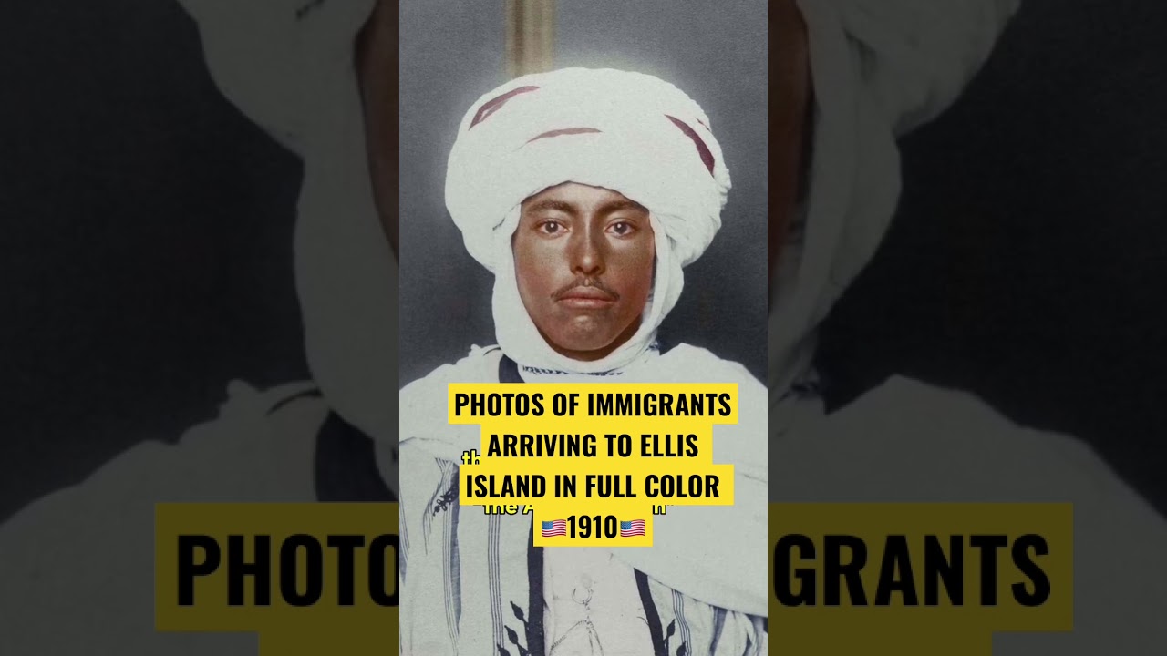 Photos in color of immigrants arriving to Ellis island New York #immigration #history #ellisisland