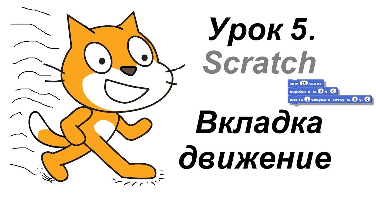 Урок 5. Программа Scratch (Скретч) Вкладка движение.
