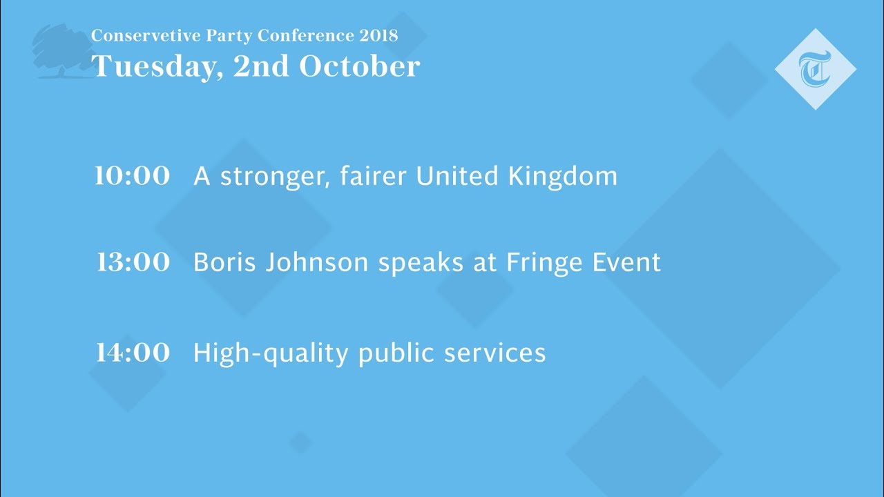 Conservative Party Conference 2018: Tuesday PM - watch again