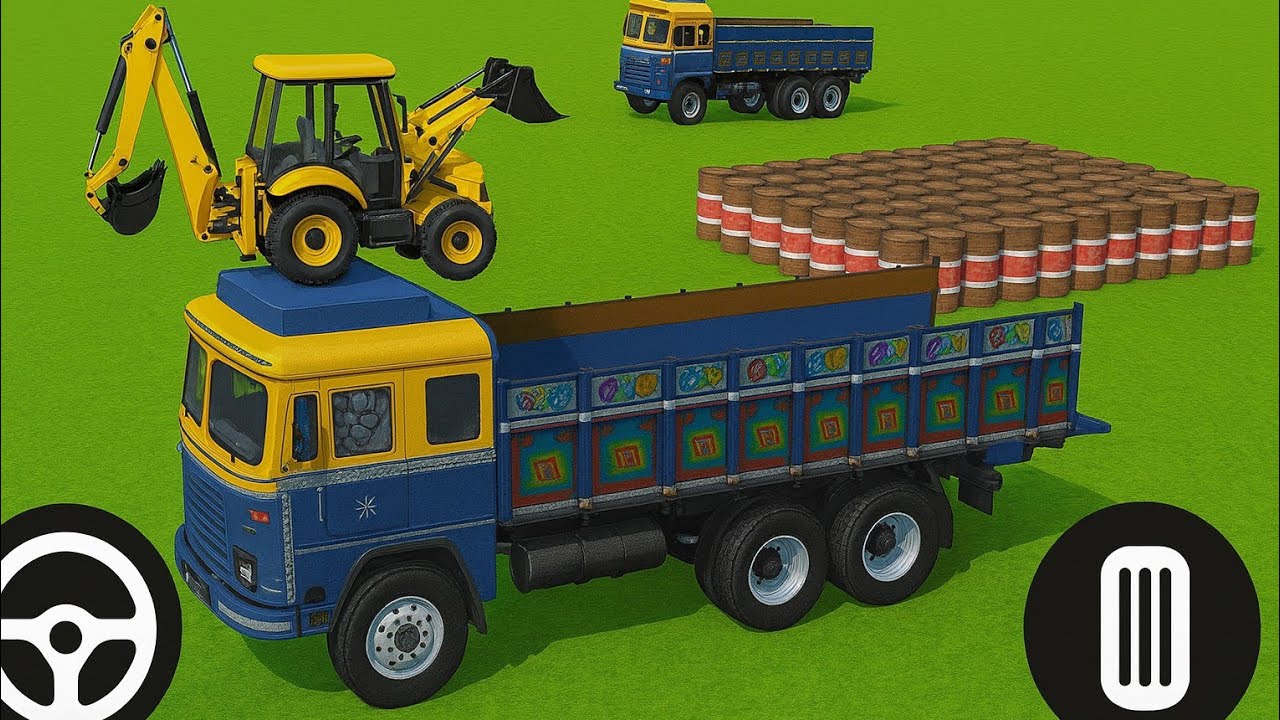 🛑 DRIVE JCB 🚛 UPLOAD DRUMS ⚡ BY TRUCK 🚛🚒 #viralvideo #trending 
