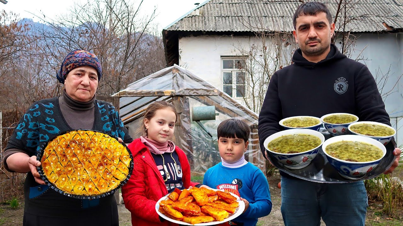 Традиционный праздник Новруз в нашем селе | Бабушка Наиля готовит пахлаву по рецепту