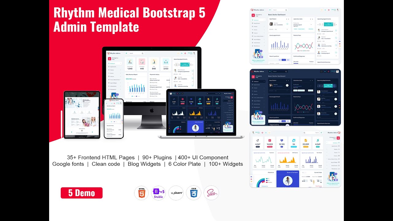 Rhythm Medical Responsive Bootstrap 5 Admin Dashboard