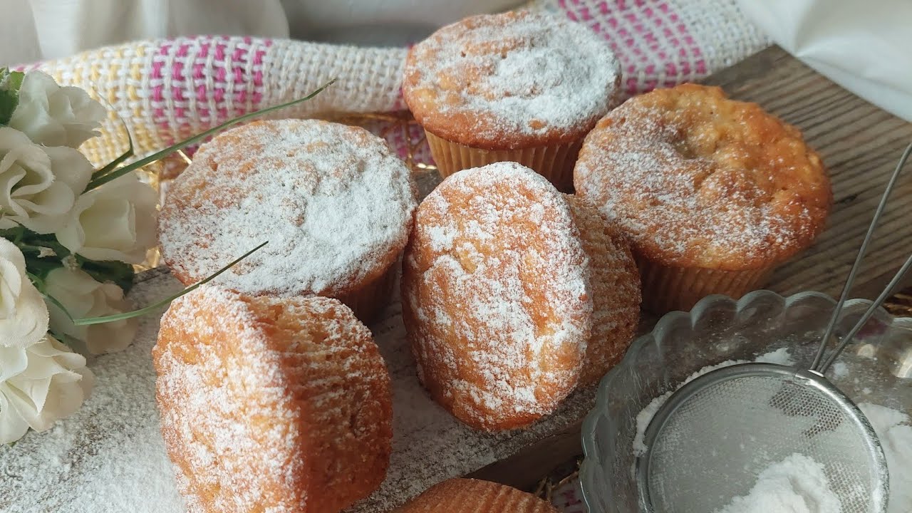 🌺 Posni mafini sa bananom i jabukom - Muffins with banana and apple 🌸