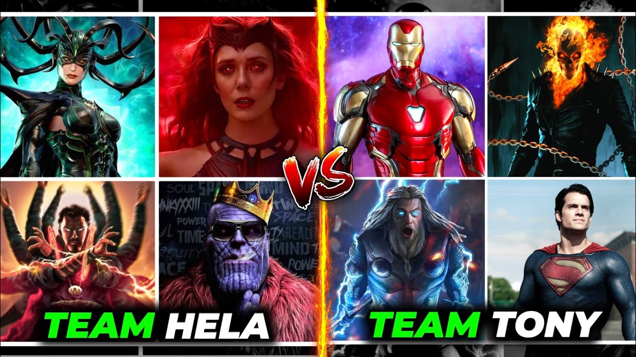 Team Iron Man Vs Team Hela : Thor Vs Wanda, Superman Vs Hela, Ghost Rider Vs Dr Strange