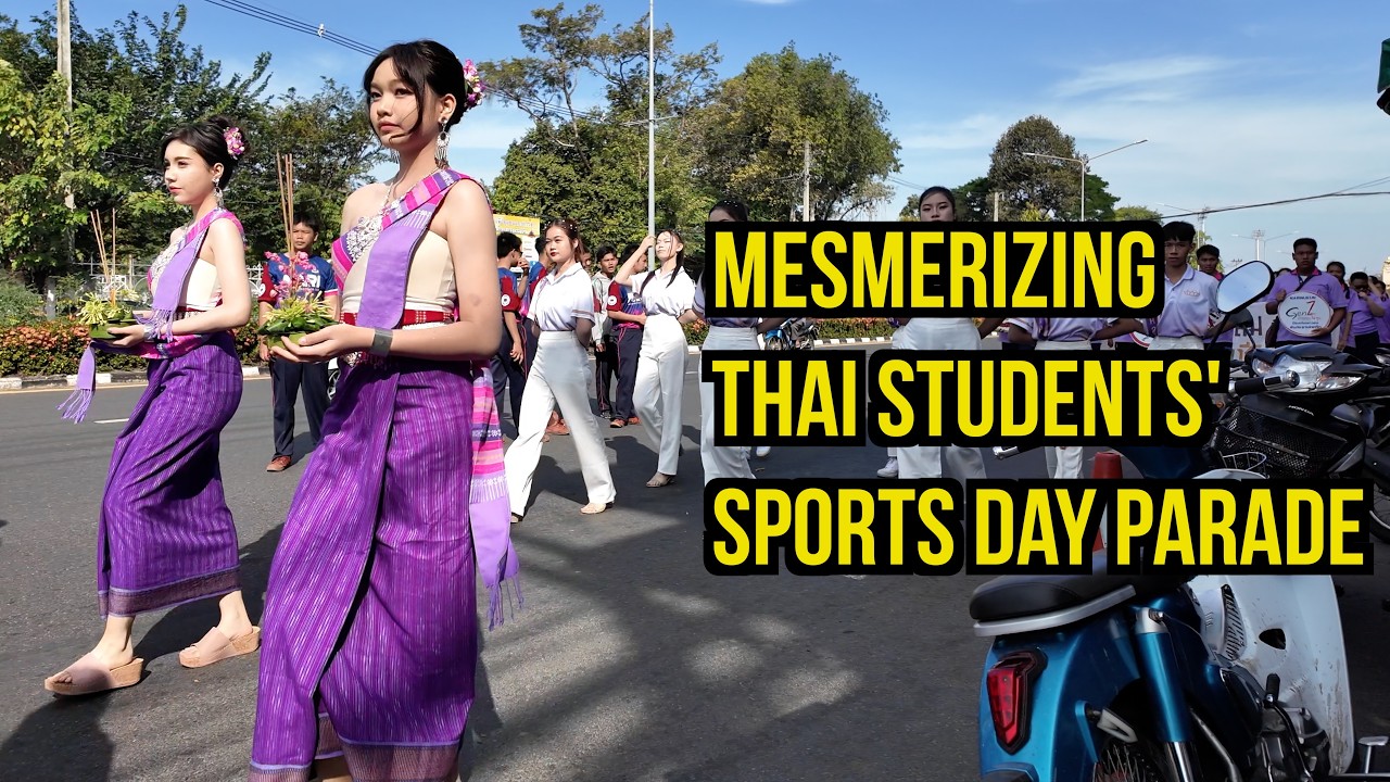 I Stopped My Taxi for This! Thailand's Insane Sports Day Parade in the Countryside