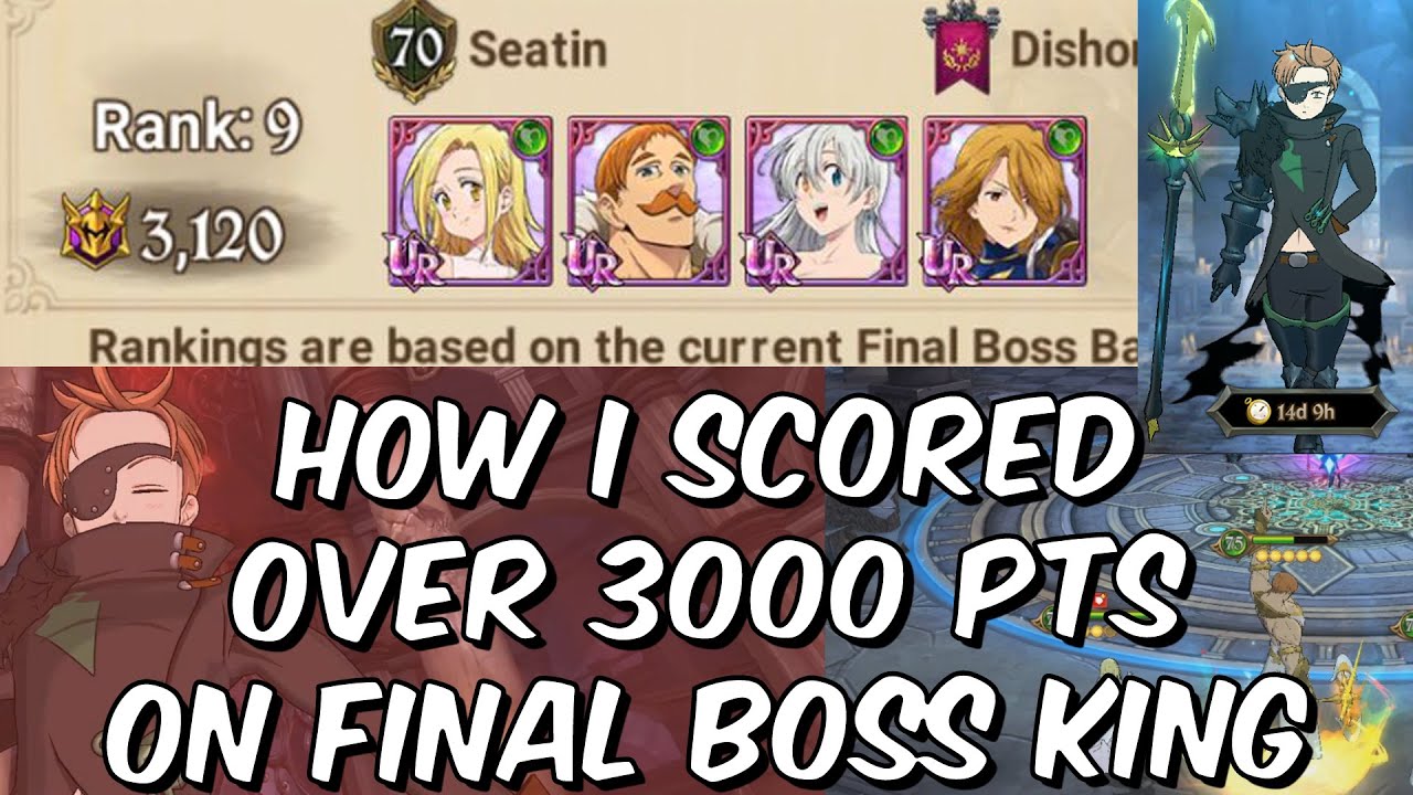 How I Scored Over 3,000 Points On Final Boss King! - Top 10 Ranking - Seven Deadly Sins: Grand Cross