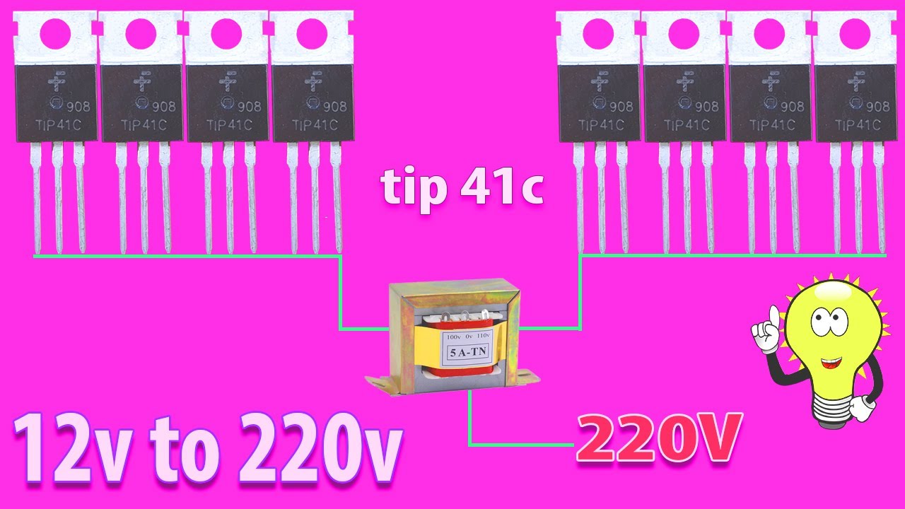 How to make a simple inverter 1300W, 12 to 220v TIP41C, creative prodigy #90