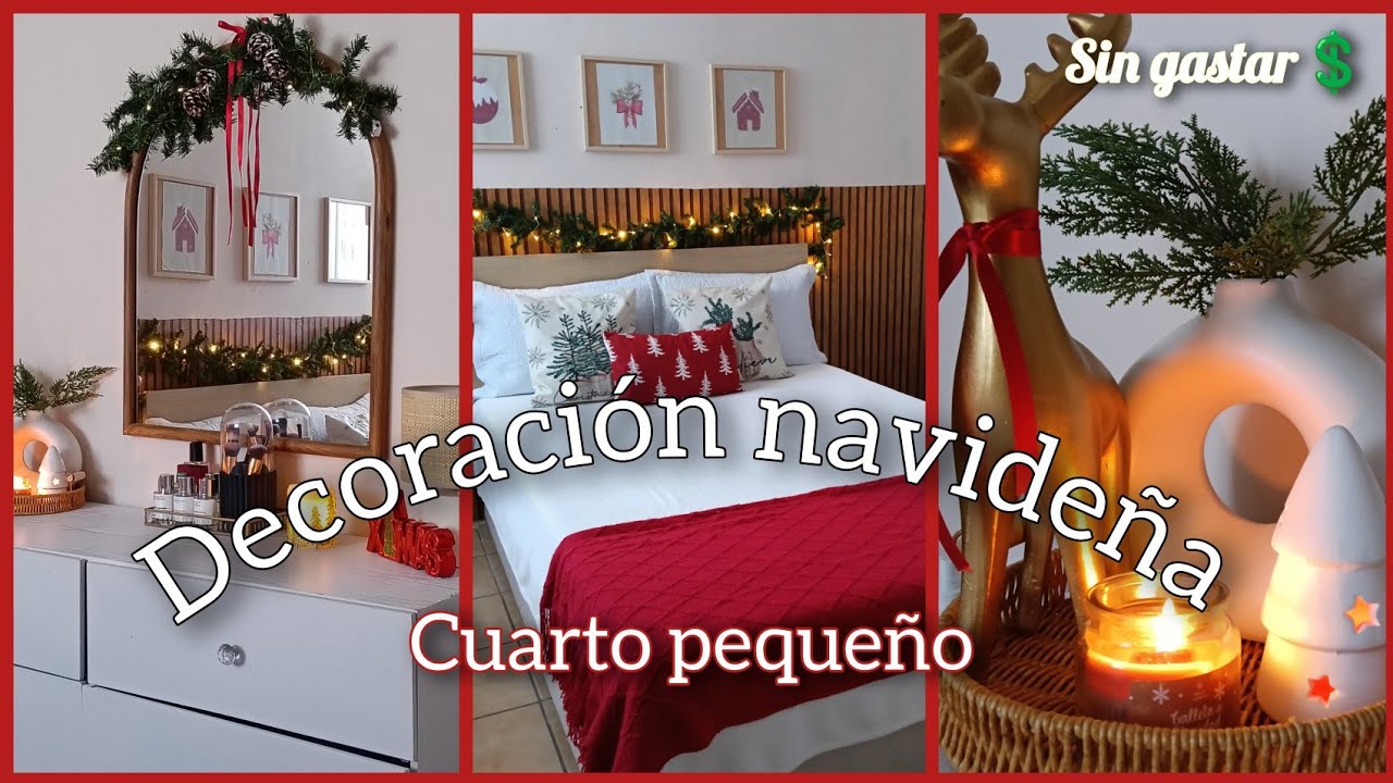 Intento decorar para navidad con 2 bebés en casa 🎄🎁 decoración navideña en cuarto pequeño sin gastar