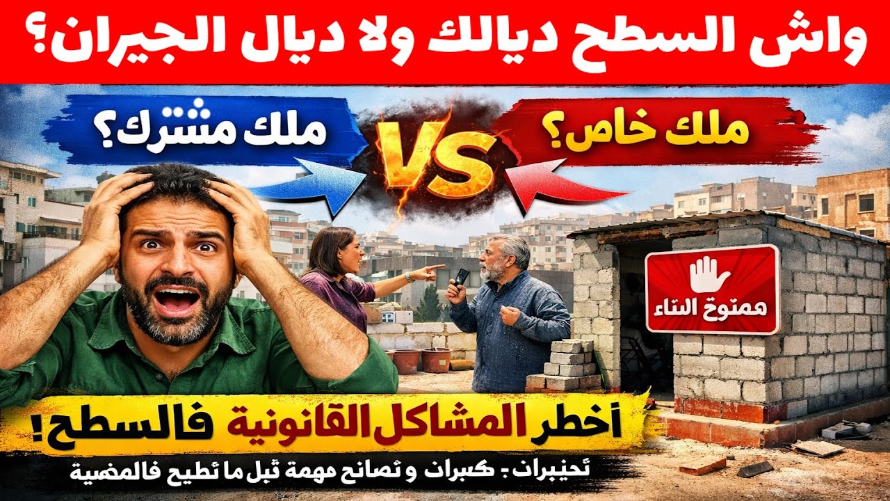 سطح  العمارة في القانون المغربي :  ملك مشترك أم خاص؟ شرح شامل لمشاكل الملكية المشتركة والبناء