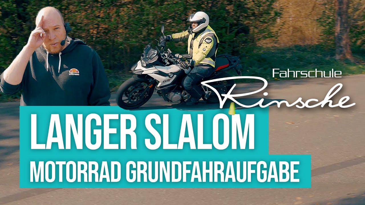 Motorrad I Langer Slalom I Grundfahraufgabe I Fahrschule Rinsche
