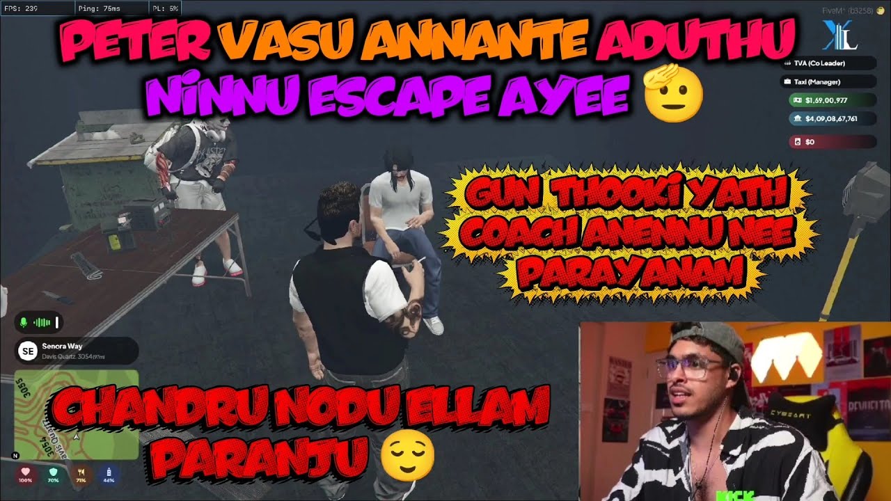 PETER VASU ANNANTE ADUTHU NINNU ESCAPE AYEE 🫡 CHANRU NODU ELLAM PARANJU 😌 #eaglegaming #gtarp 
