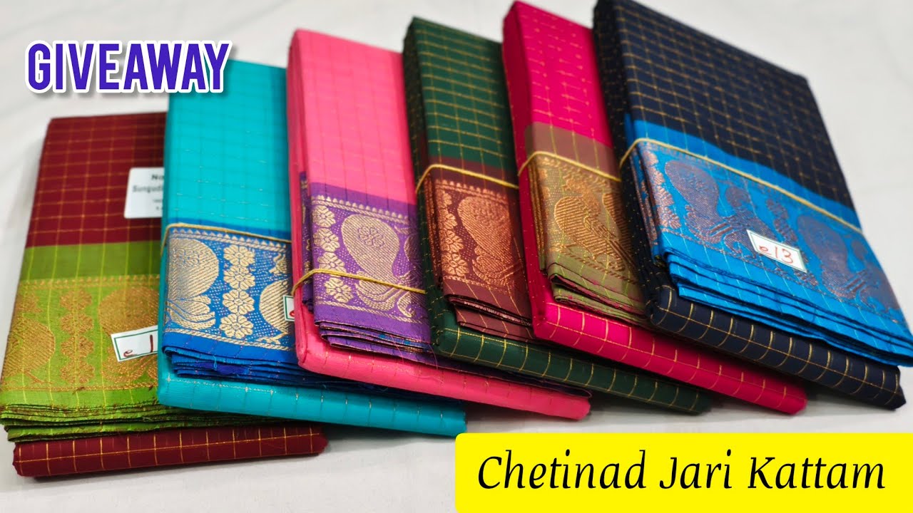 💥 Cettinatu Jari கட்டம் Sarees (24.03.2025) Pure Madurai Cotton Sarees Collection 🎁Giveaway🌹