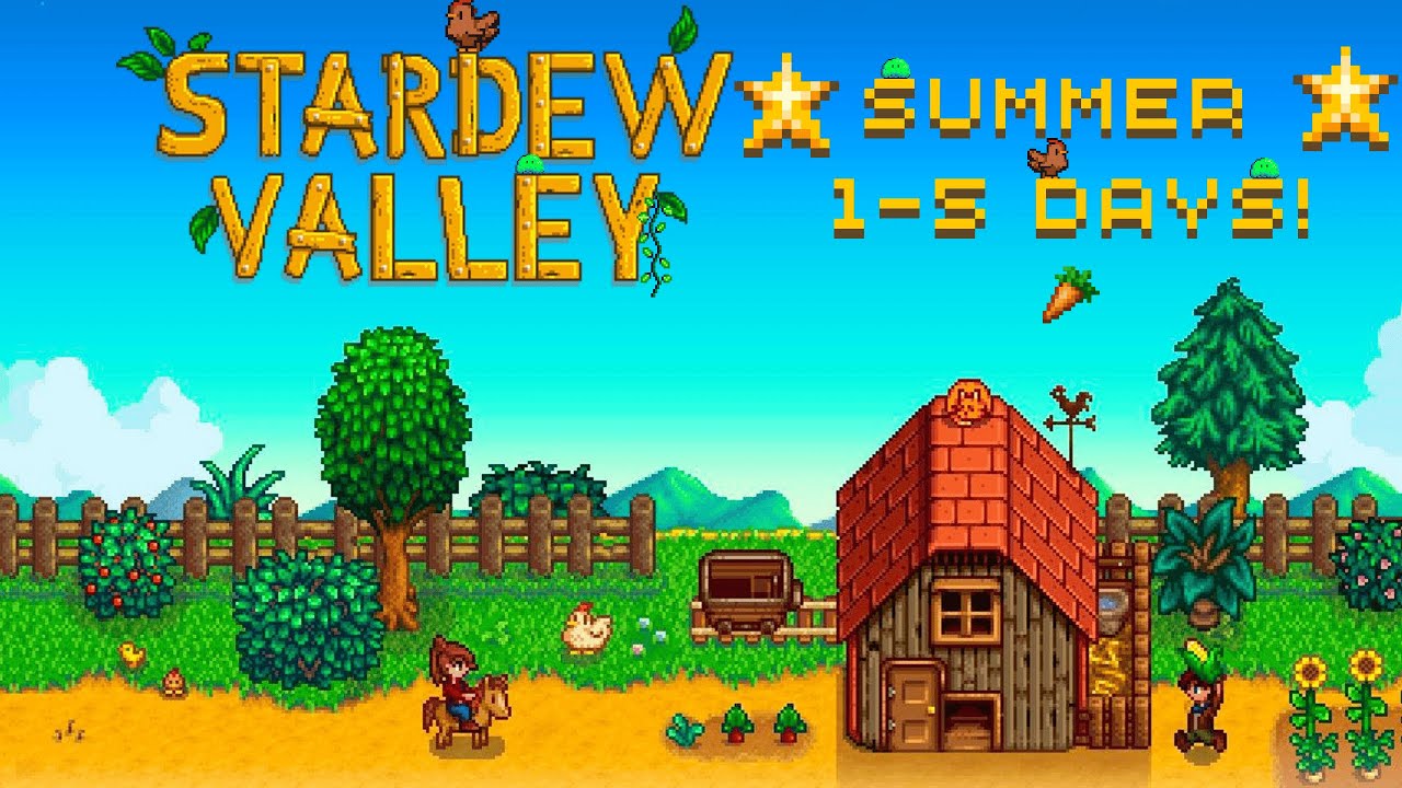 Relaxing Stardew Valley Gameplay | Summer Day 1-5 (No Commentary) for Sleep, Study, Focus.. etc!