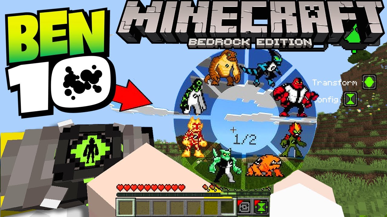 El MEJOR ADD-ON/MOD de BEN 10 para Minecraft PE/BEDROCK - Review Ben 10 Ultimate Add-on