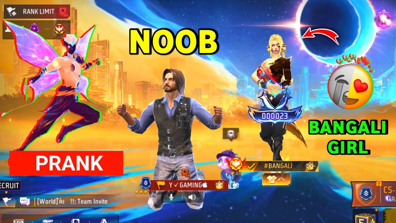 Bangali Girl 😍 Worldchat Prank 😂 लेकिन Gussa हो Gayi 😤💔 Garena Free Fire 🔥 Y GAMING
