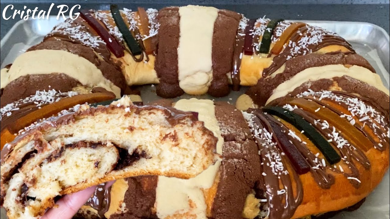 La mejor Rosca de reyes vainilla y chocolate Rellena