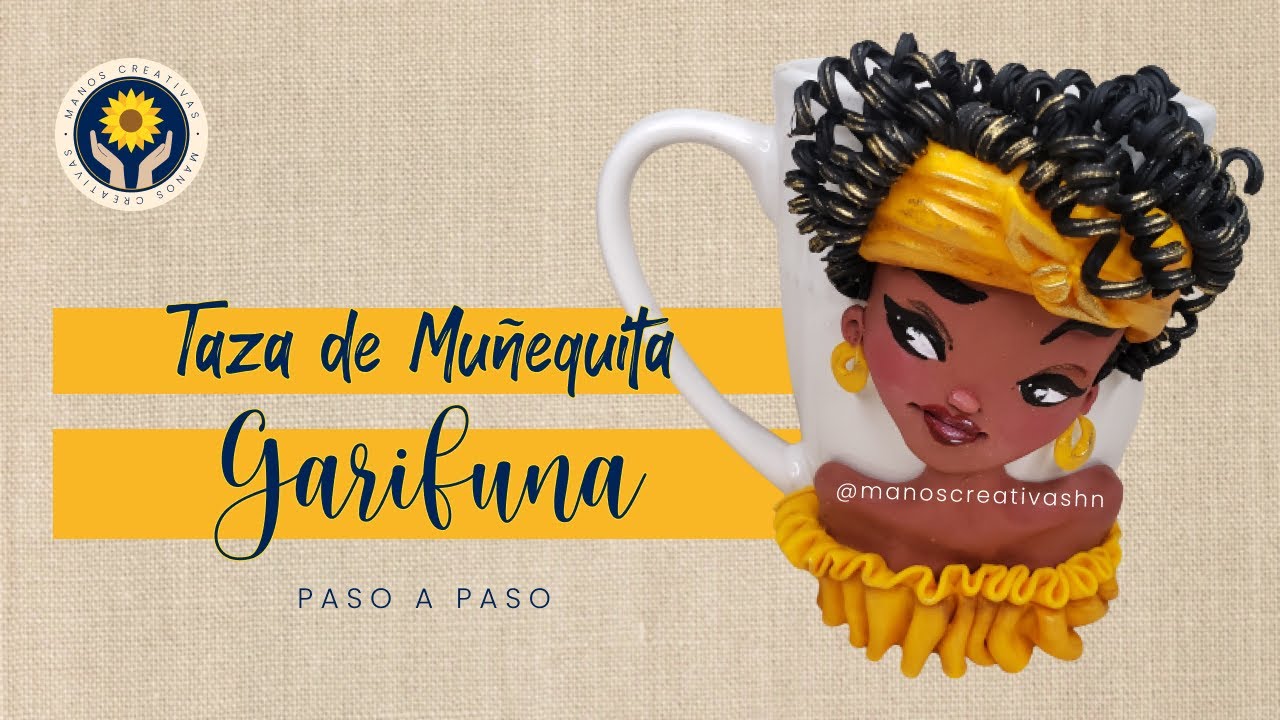 Cómo decorar una taza con Muñequita Garifuna | Escuela Manos Creativas