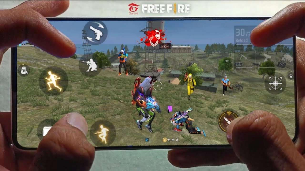 Real me 5pro free fire handcam gameplay || Realme 5 pro free fire Handcam gameplay || Part - 55