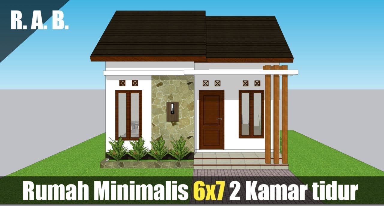 Desain Rumah Minimalis Sederhana 6x7 Meter 2 Kamar Tidur