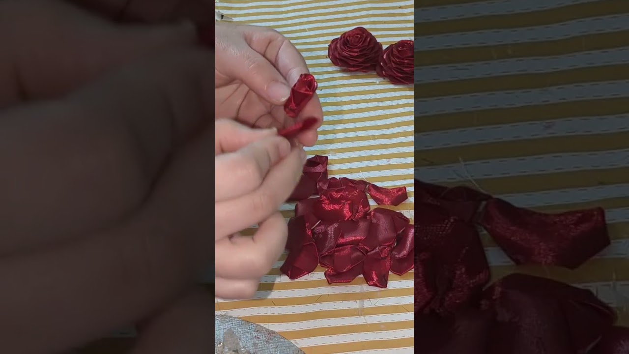 how to make Ribbon flower for gajra 