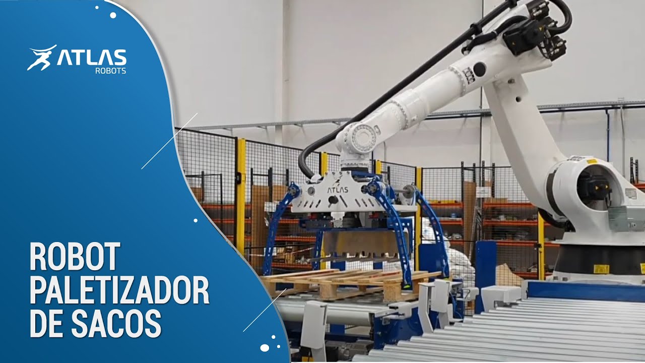 Robot paletizador de sacos con dársena móvil