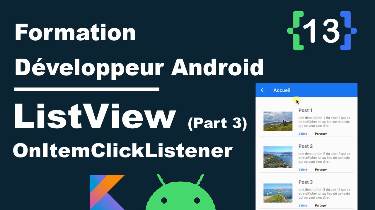 #13 Formation Développeur Android - ListView OnItemClickListener (Part 3)
