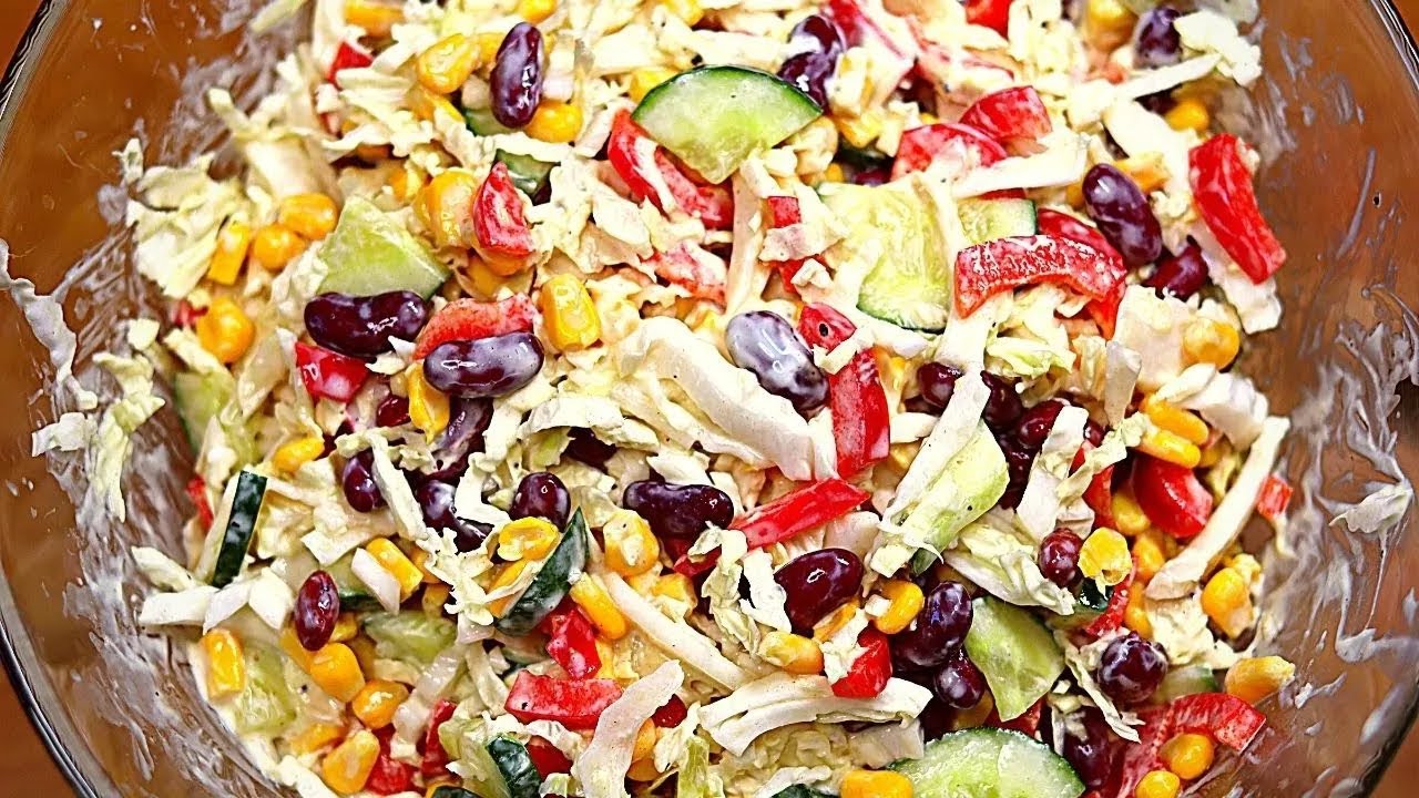 Dieser Krautsalat mit Bohnen ist super nicht nur zum Grillen / Sommersalat mit Chinakohl Rezept