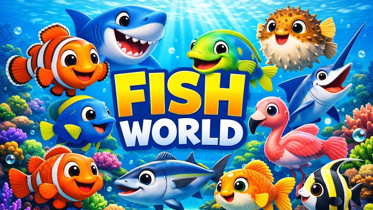Fish World All fish name cartoon fish name video 