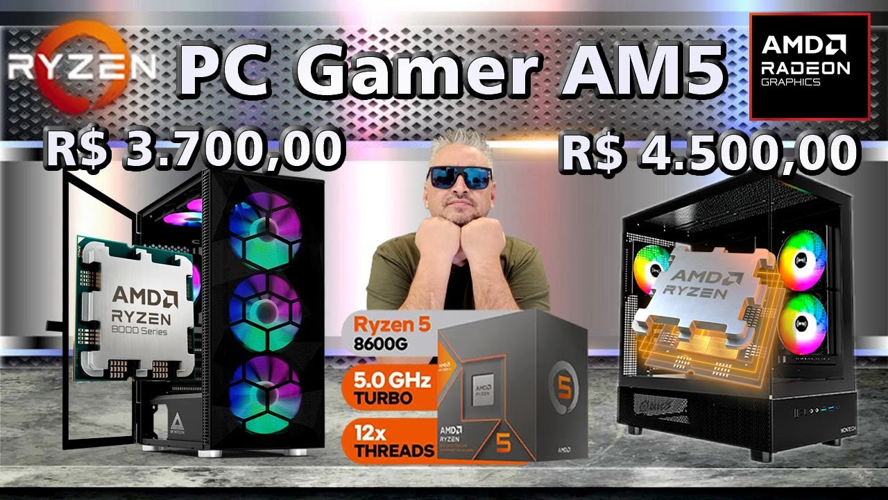 2 Configurações para MONTAR seu PC GAMER AM5 com Gráfico Integrado 8600G em 2025 de R$ 3700 a 4500