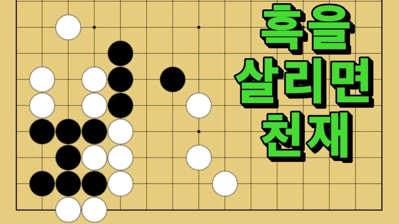 바둑 묘수 사활 - 백종원을 연상케하는 묘수가 있습니다. 흑을 살려보세요.