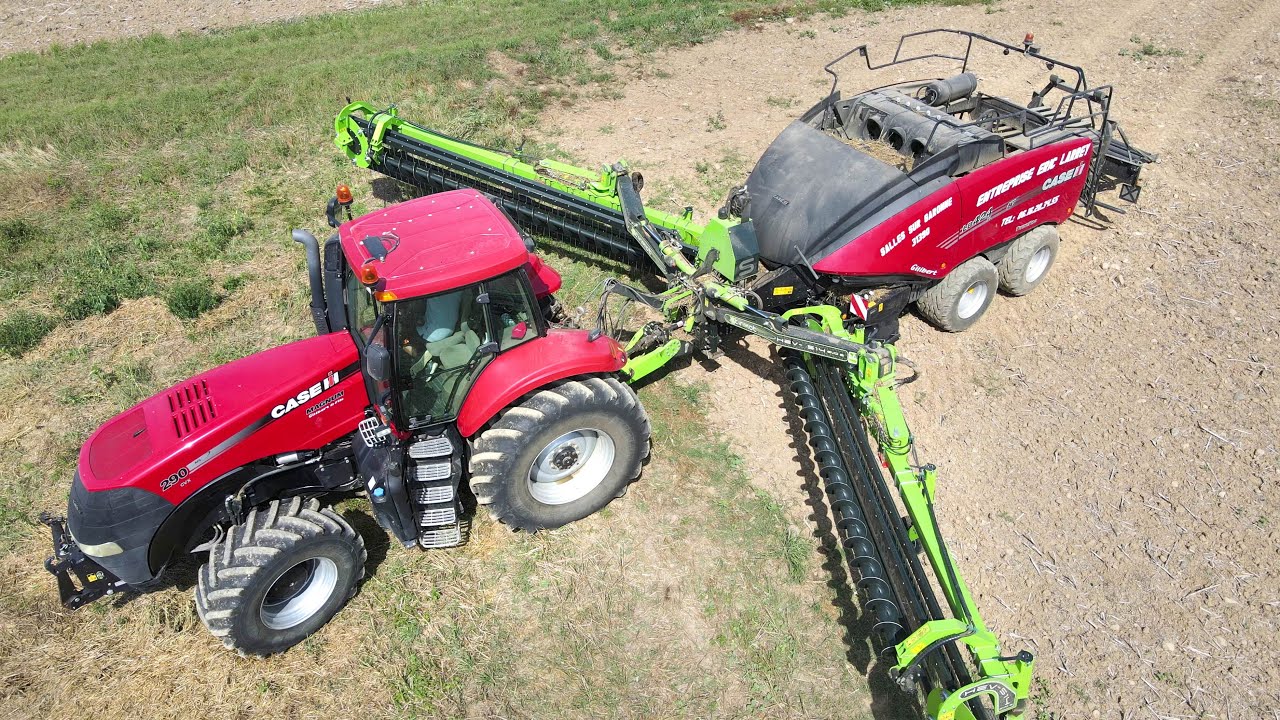 100ha/jour ! 😱 ANDAINAGE & PRESSAGE de paille en 14m ! XL Machine in France