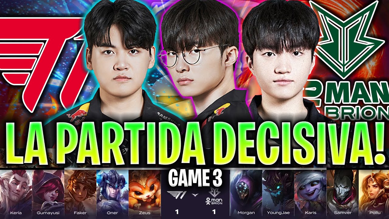 LA PARTIDA DECISIVA PARA EL T1 DE FAKER! | T1 vs BRO Game 3 LCK Summer 2024