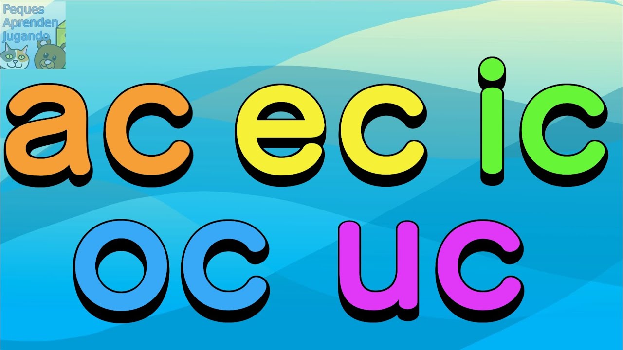 Sílabas inversas AC, EC, IC, OC, UC  Aprender a leer para niños. Video de Peques Aprenden Jugando.