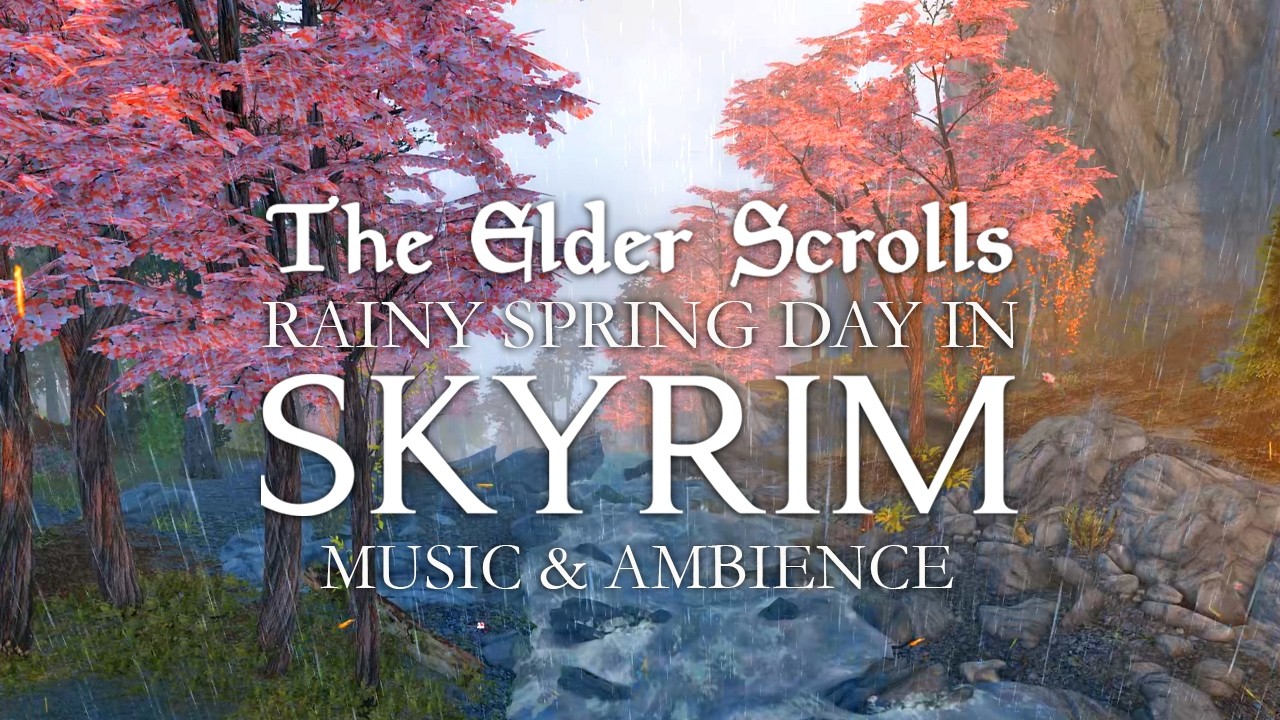 Rainy Spring Day in Skyrim | Festive & Spring Ambience | Music and Ambience