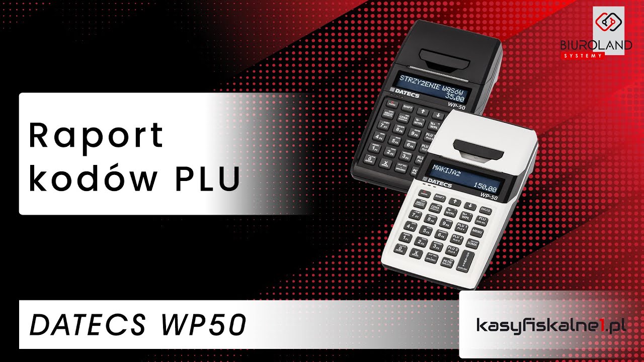 Raport kodów PLU na kasie fiskalnej Datecs WP50 Online