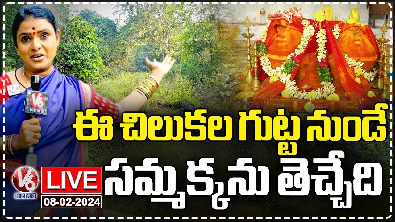 LIVE : Goddess Sammakka Chilakalagutta Story | Medaram Jatara 2024 | V6 News