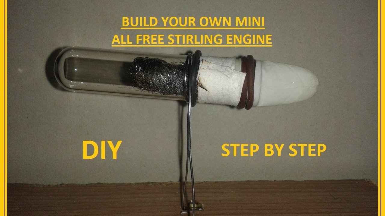 How to Build Your Own mini all free piston Stirling engine at 5 minutes - tutorial