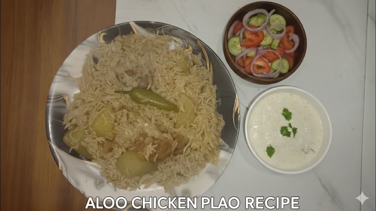 Aalu chicken ke pulav ki recipe