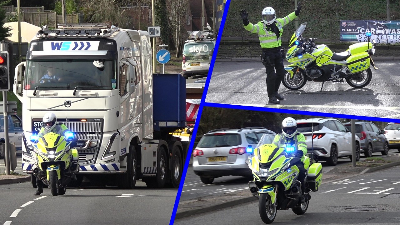 [ABNORMAL LOAD] Hampshire Constabulary escort a wide load through Eastleigh