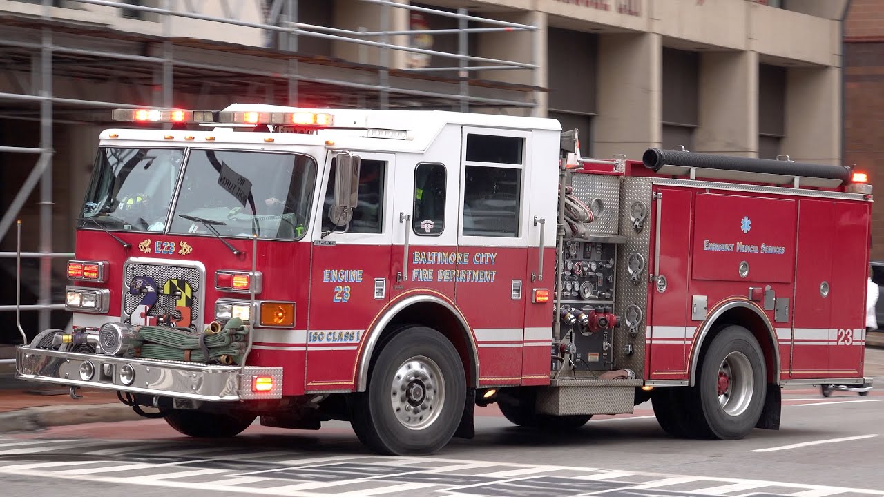Baltimore City Fire Department Engine 23 Responding
