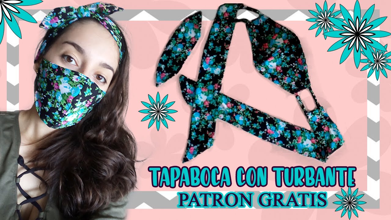 Como hacer TAPABOCAS Muy Facil Con Cintillo - Turbante o Diadema - Paso a Paso - DIY Mask making