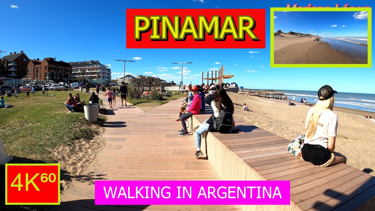 4K⁶⁰ 🚶 - 👉 Пинамар ☀️ прогулка - Аргентина - Пешеходная экскурсия - Путешествия - Vlog 🌟
