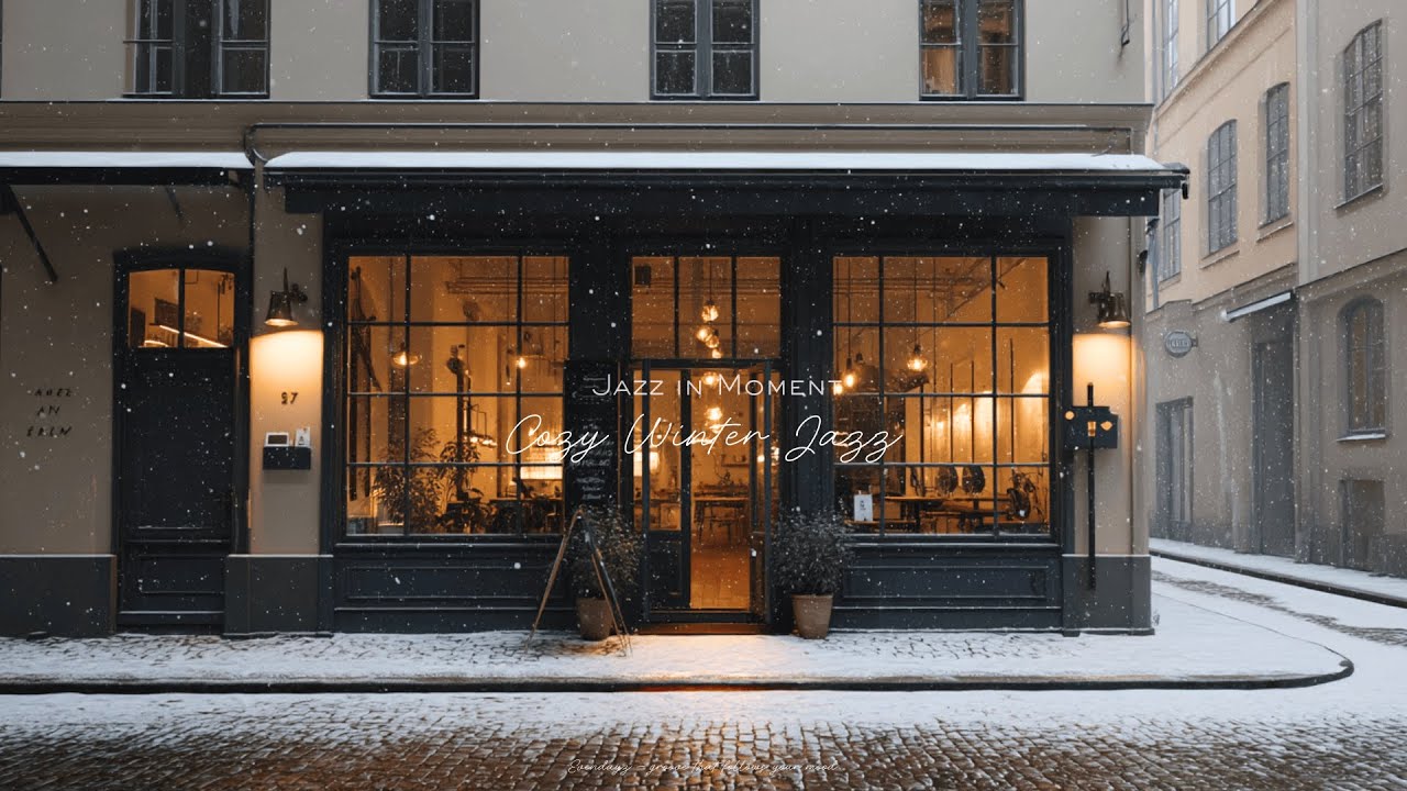 [Playlist] Нежный зимний джаз в кафе под падающим снегом | Cozy Winter Café Jazz