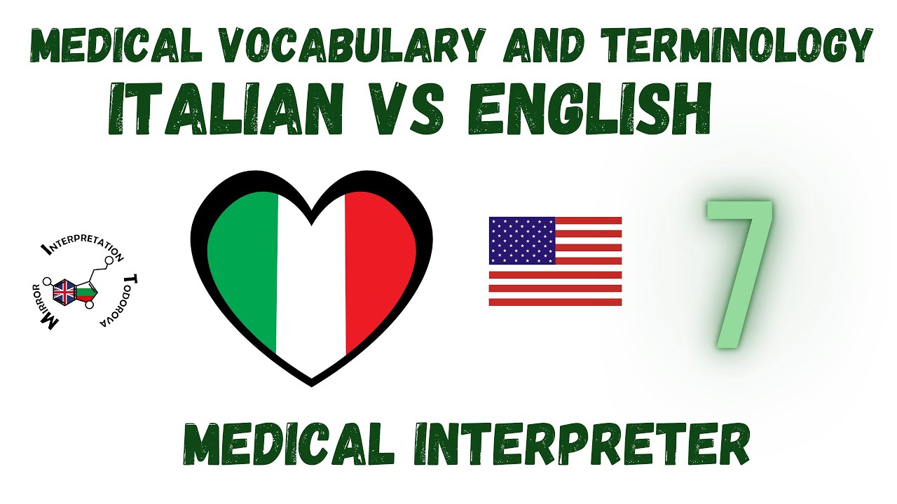 7 Italian language Medical vocabulary and terminology | body systems vocabulary mix
