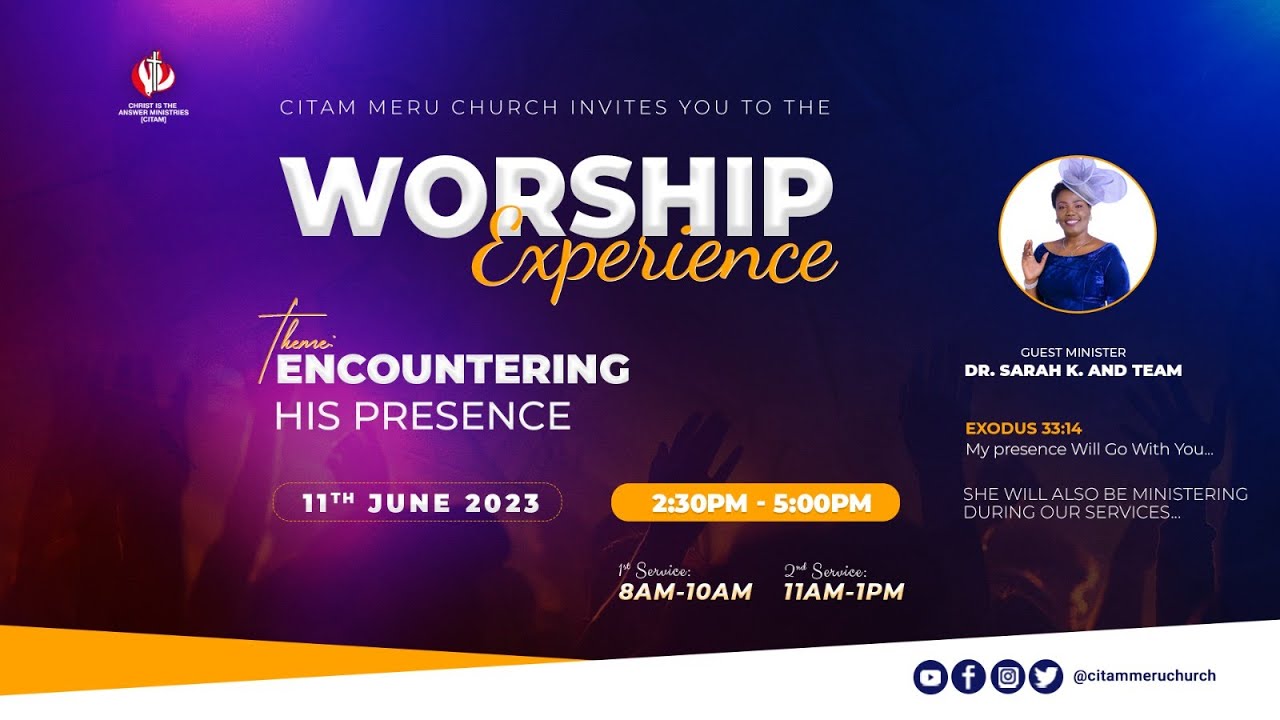 WORSHIP EXPERIENCE | 11TH JUNE 2023 |MINISTERING  DR. SARAH K WITH TEAM