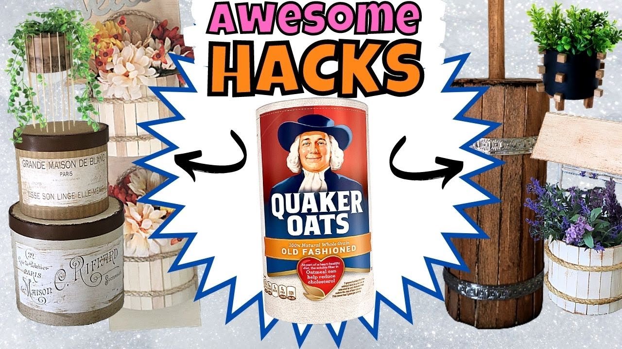 8 AMAZING OATMEAL CONTAINER CRAFTS | CHEAP DIY CRAFTS