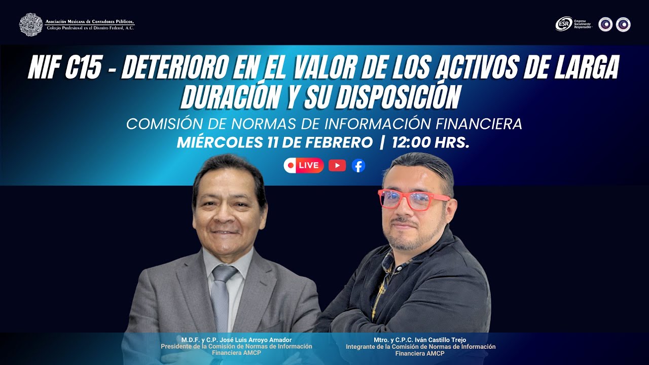 NIF C15 - Deterioro en el valor de los activos de larga duración y su disposición