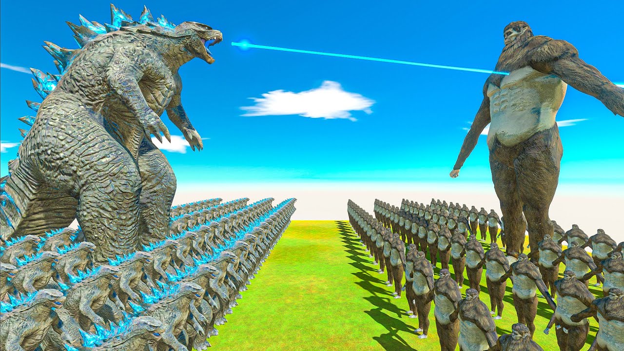 Legendary Godzilla war - Growing Godzilla 2014 vs Beast Titan - Animal Revolt Battle Simulator