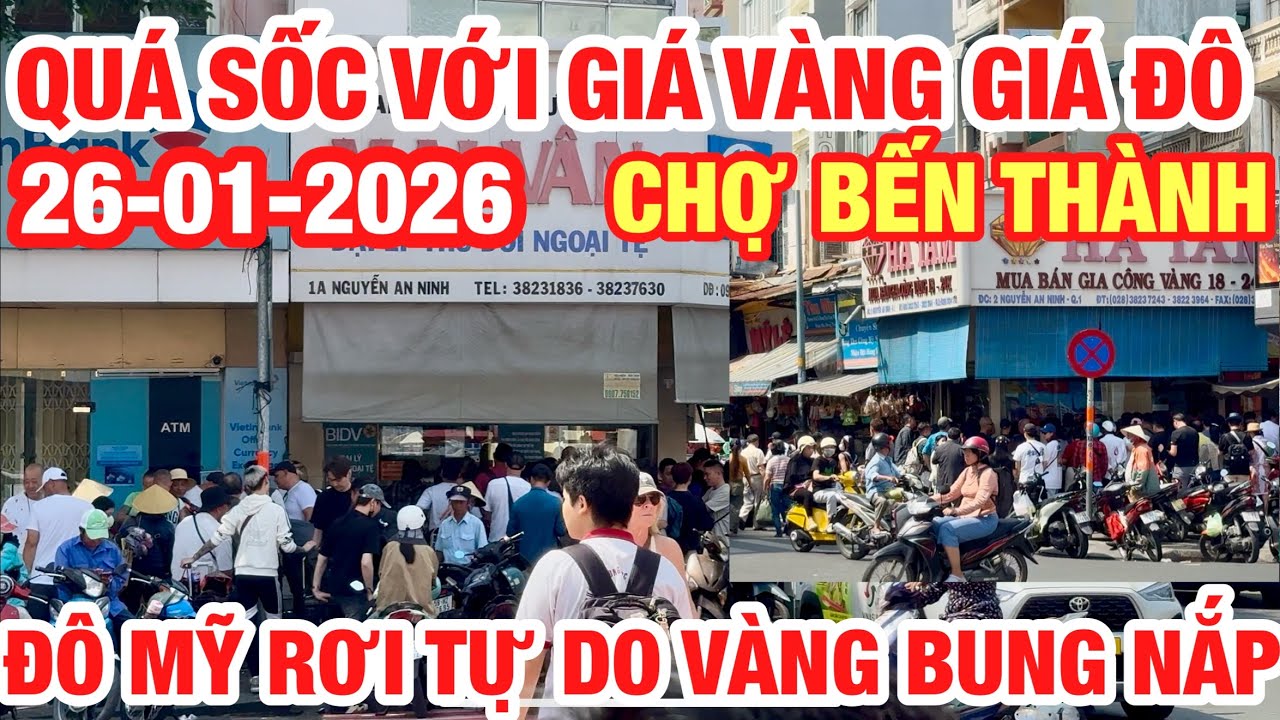 QUÁ SỐC VỚI GIÁ VÀNG GIÁ ĐÔ LA CHỢ BẾN THÀNH | VÀNG NHẪN VÀNG MIẾNG CAO CHÓT VÓT | ĐÔ MỸ RƠI TỰ DO |