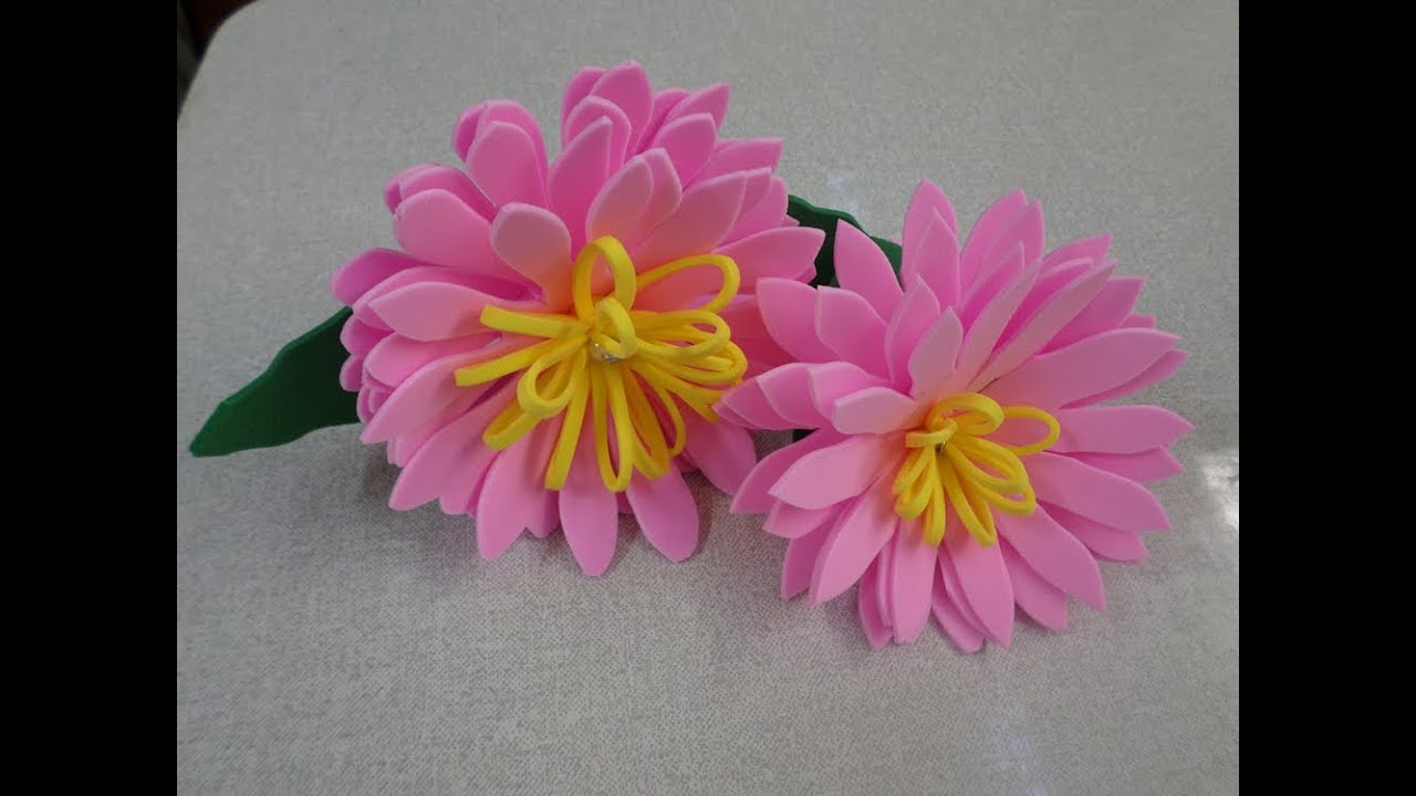 Flor Dália de EVA - passo a passo
